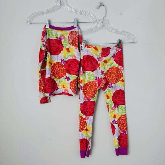 Nanna Anderson Red Floral Pajama Set Girls Size 6-7 - Picture 2 of 4